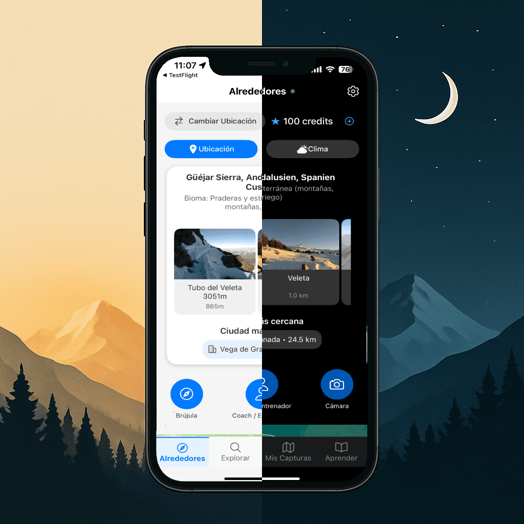 Transforma Tu Experiencia Natural con Seguimiento de Fauna por IA - Wildscope app interface showing wildlife identification features